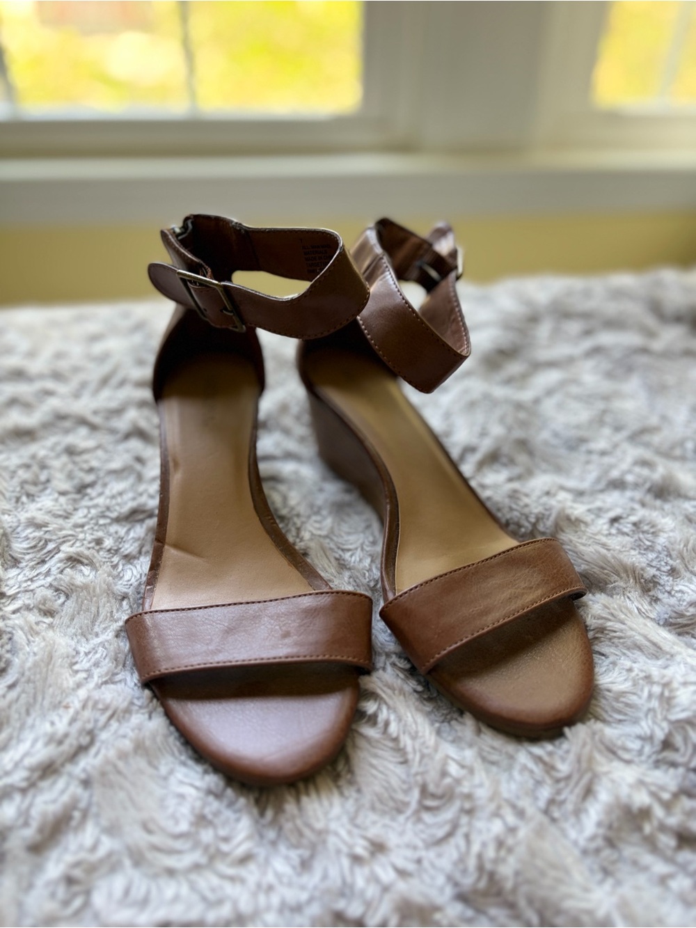 Merona Brown Ankle-Strap Wedge Sandals